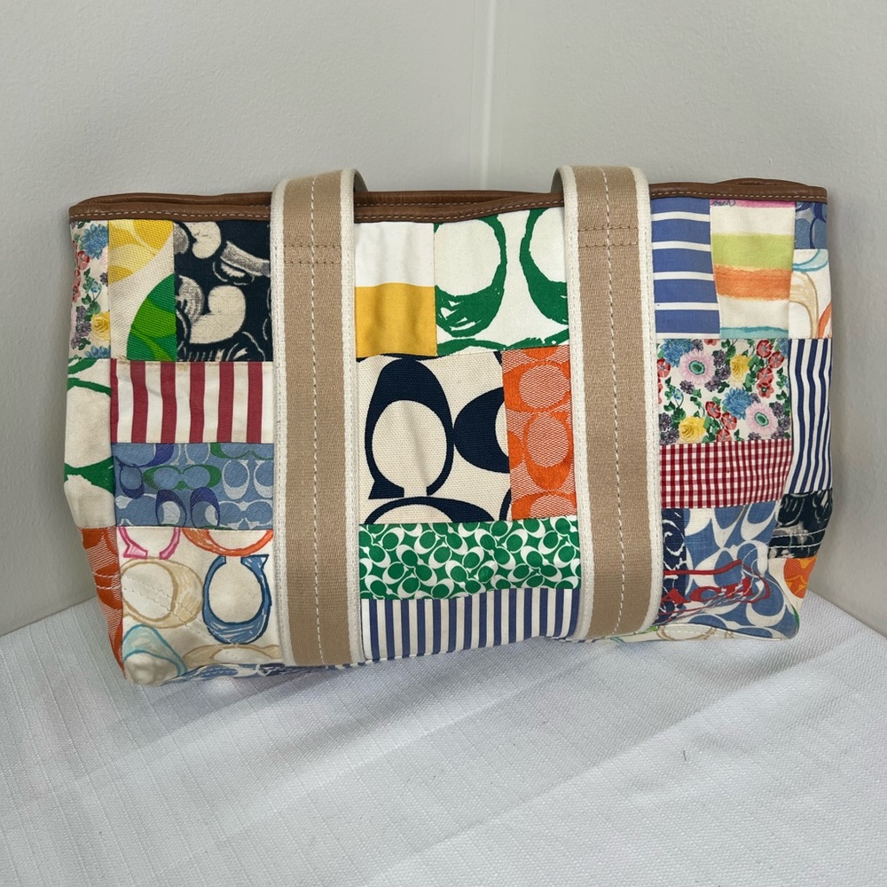 Coach Hampton Multicolor Patchwork Tote - image 2